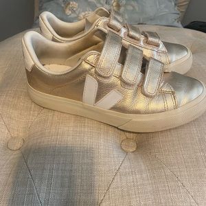 Veja Gold Velcro Sneakers